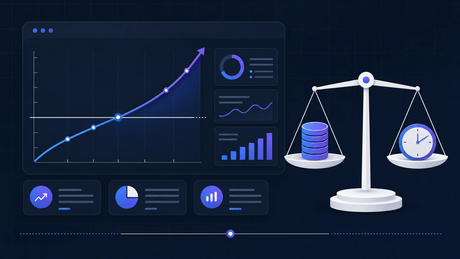 Tableau de bord mesurant le retour sur investissement d'un projet IA en PME